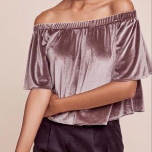 Anthropologie Sunday in Brooklyn Velvet Off The Shoulder Blouse